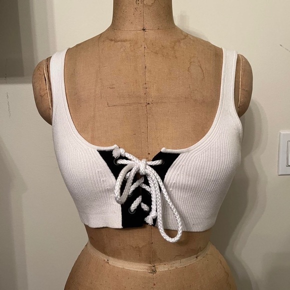 Fenty Puma by Rihanna Ribbed Lace-Up Cropped Bra Top - Picture 3 of 8